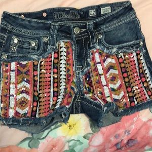 Miss Me embellished jean shorts- girl’s size 12